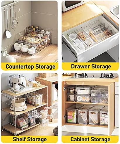 2 Pack Refrigerator Organizer Bins Stackable Fridge Organizer Set with