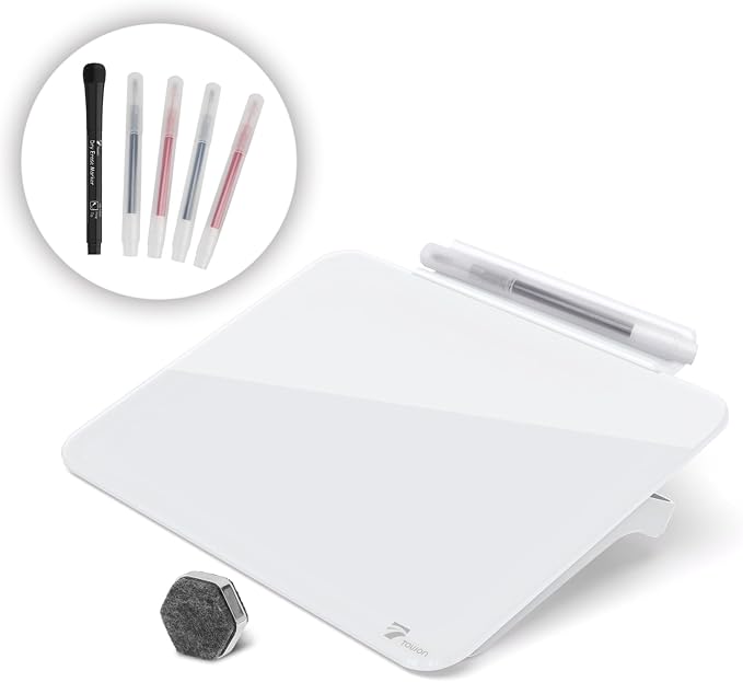 TOWON Small Glass Dry Erase Board, Desk White Board - Field & Grace