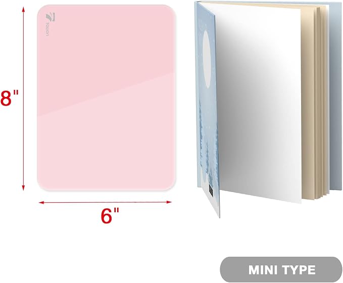 Pink Mini Desktop Pure Glass Whiteboard, Small Slope Slick Desk Whiteboard Glass - Field & Grace
