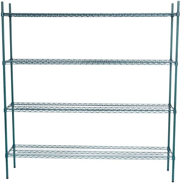 14" x 72" NSF Green Epoxy 4-Shelf Kit - Image 2