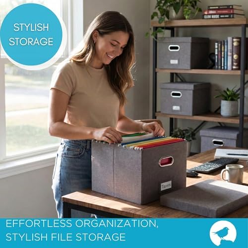 Internet's Best Collapsible File Box Storage Organizer with Lid