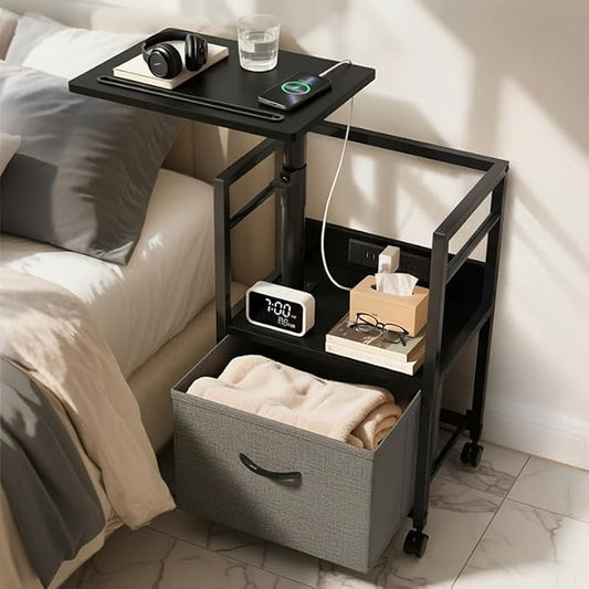 Swivel Lift Top Nightstand by Faesun