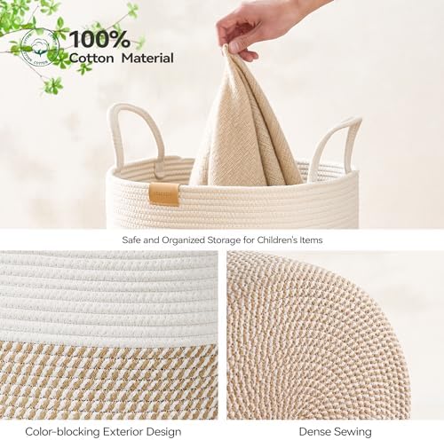 Nunsino 80L Laundry Hamper Basket,Baby Nursery Woven Storage Basket