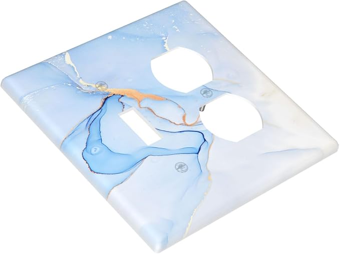 Modern Art Blue Gold Marble Abstract Luxury Print Wallplates 1 Toggle 1 Duplex - Image 3
