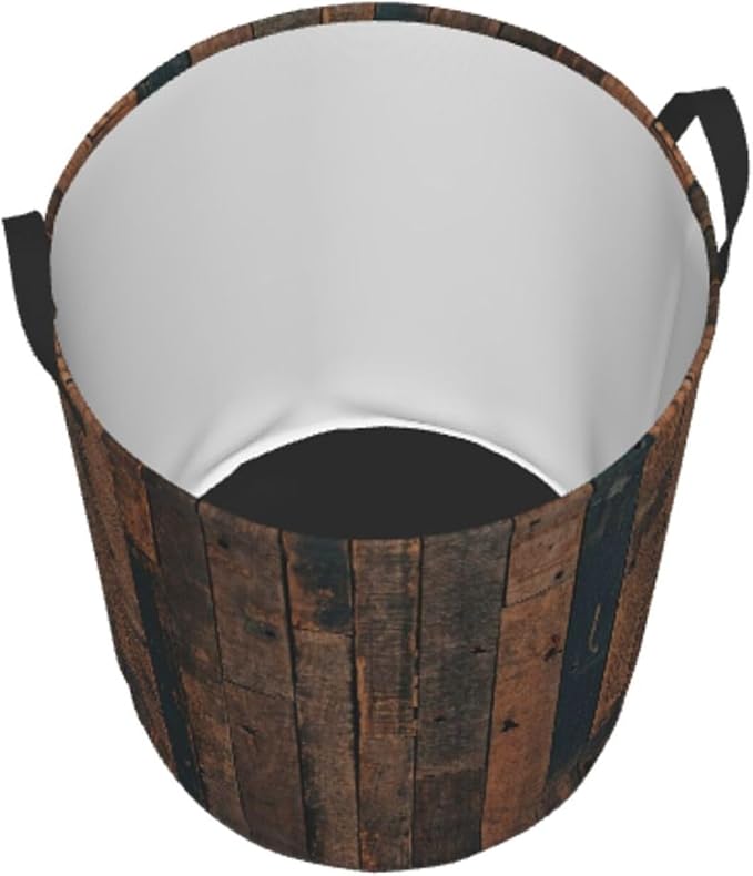 Laundry Basket Retro Wood Grain Collapsible Large Capacity, 63l Dirty Clothes - Image 7