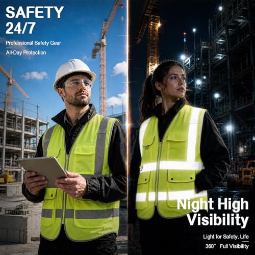 XIAKE Reflective Safety Vest for Men & Women High Visibility Class 2