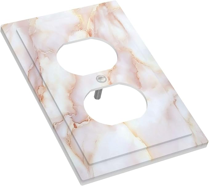 Outlet Covers Pink Jade Marble Granite 1 Gang Duplex Light Switch Cover - Image 3