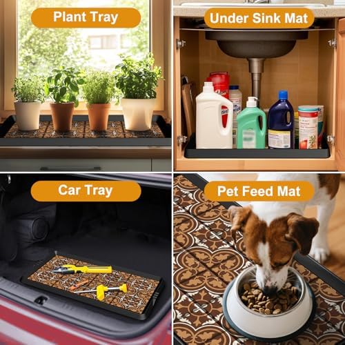 BEHERO Boot Tray Shoe Mat Decorative Patterned, Rubber Boot Matt Tray