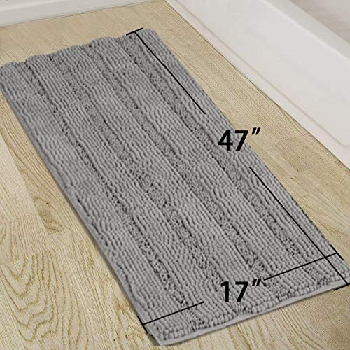 Turquoize Shaggy Chenille Bathroom Rugs Bath Room Runner Rug Extra Long Large - Image 5