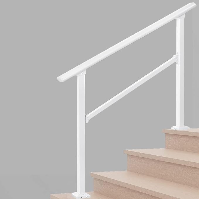 Metty Metal Handrails for Outdoor Steps Suitable for 1 to 5 Steps- Wrought Iron by MettyMetal