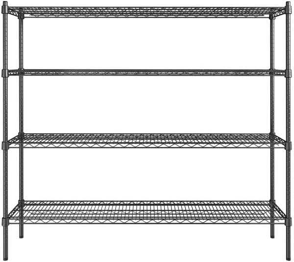 14" x 60" NSF Black Epoxy 4-Shelf Kit - Image 2