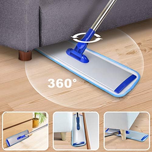 18" Professional Microfiber Mop Floor Cleaning System, Flat Mop with