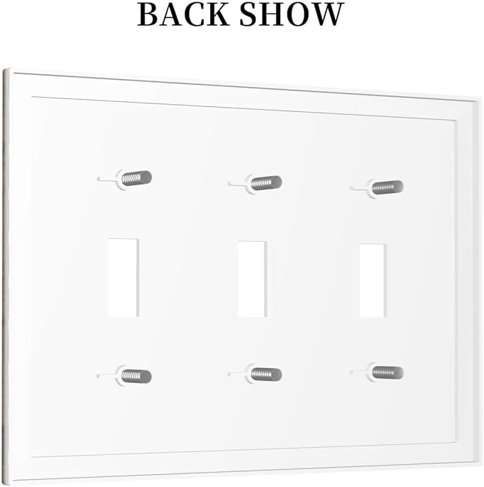 Decorative Switch Plate Covers Rustic Farmhouse Brown Wood Barn Door 3 Gang - Image 4