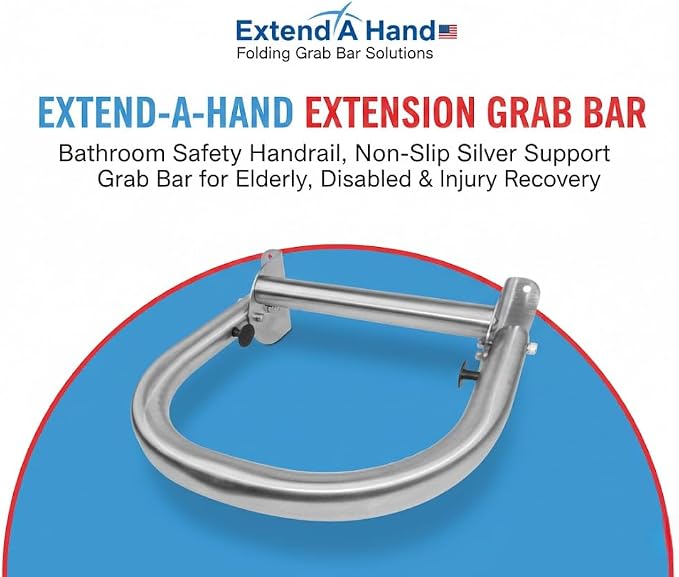 Extend-A-Hand Grab Bar Extension 12"x12"| Heavy-Duty Bathroom Safety Handrail - Image 3