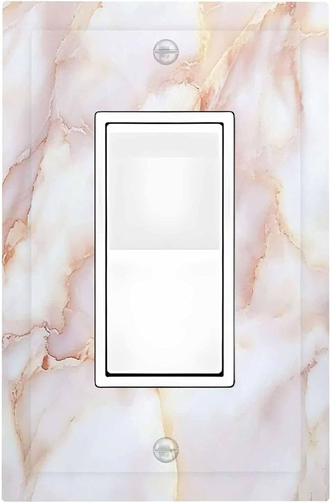 Decorative Outlet Covers Pink Jade Marble Granite 1 Gang Single Rocker Light by Unknown