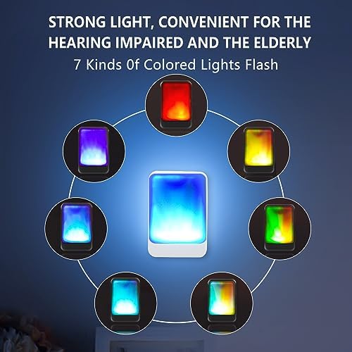 Loud Flash Doorbell with 7 Colors of Bright Light and 4 Volumes