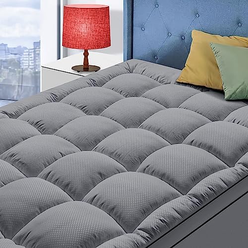 MATBEBY Extra Thick Twin Mattress Topper, 39"x75", Dark Grey