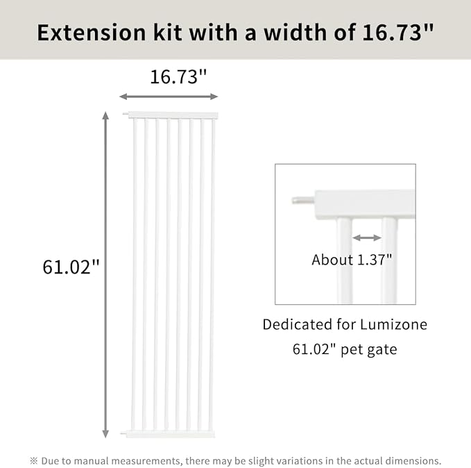 Lumizone Extra Tall Cat Gate Extension Kit 61.02" High Pressure Mounted 2025 - Image 3