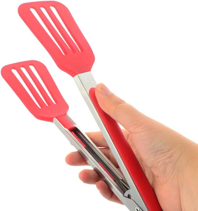 Cooking Tongs 9 inches and 12 inches Stainless Steel Kitchen Silicone Serving - Image 6