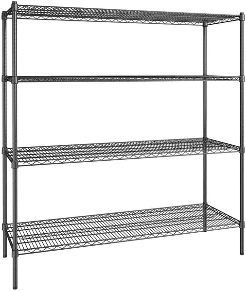 21" x 60" NSF Black Epoxy 4-Shelf Kit by Zedfire