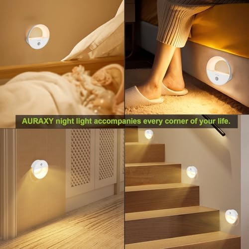 AURAXY Rechargeable Battery Night Light, Motion Sensor Night Light