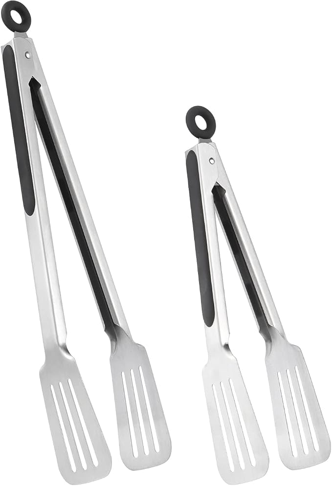 Metal Tongs for Cooking, Cooking and Flipping, Strong Grip for Ribs, Steak and by Lebabo