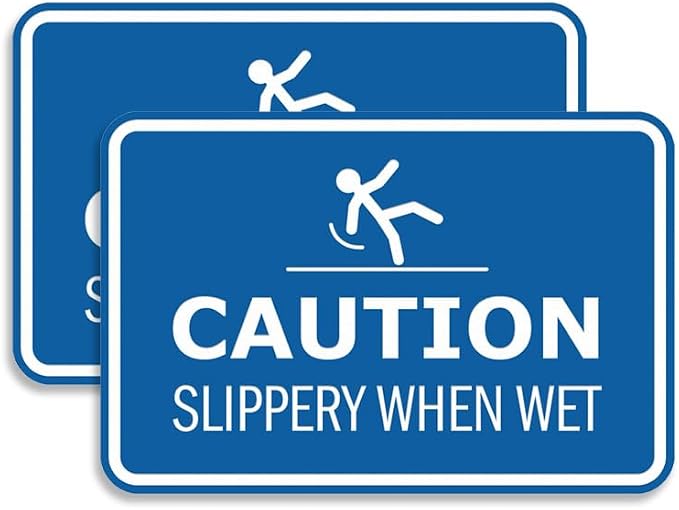 Signs ByLITA Classic Framed Caution: Slippery When Wet Door or Wall Sign Easy by SignsByLITA