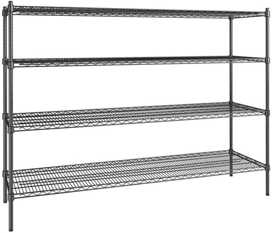 21" x 72" NSF Black Epoxy 4-Shelf Kit by Zedfire