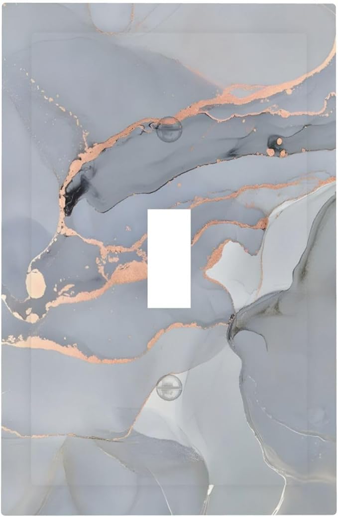 Gray And Gold Marble Abstract Luxury Print Decorative Light Switch Cover 1 Gang by Unknown