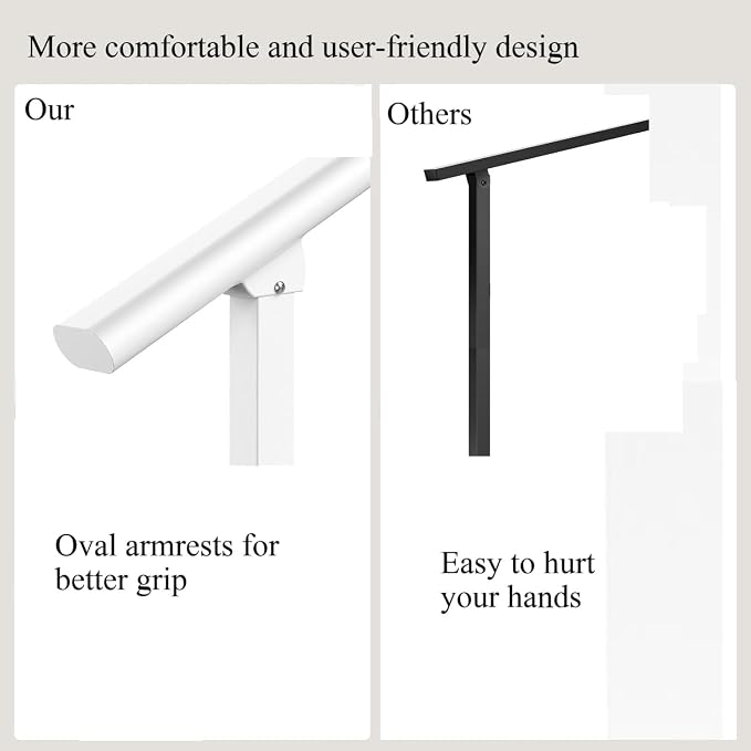 Hand Rails for Outdoor Steps, 2 Step Stair Handrail & Indoor Stair Railing - Image 3