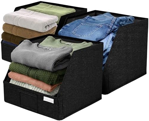 VIVIDECOR Open Front Trapezoid Closet Bins, Closet Shelf Organizer
