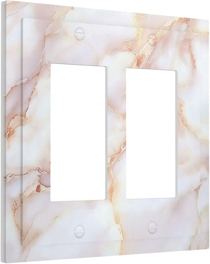 Decorative Outlet Covers Pink Jade Marble Granite 2 Gang Double Gfci Rocker - Image 2
