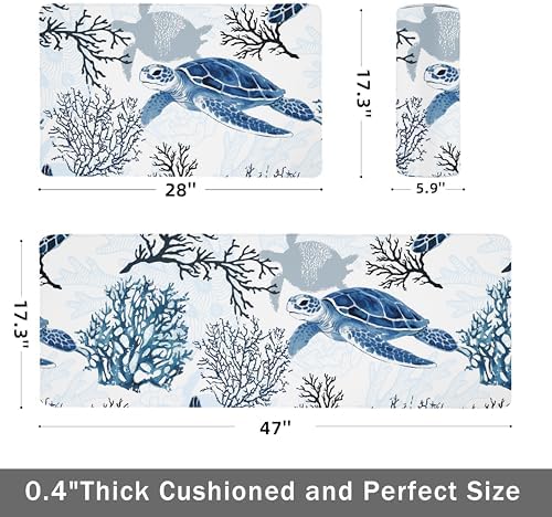 Coastal Beach Kitchen Floor Mat Rugs Nautical Decorative Coral Sea