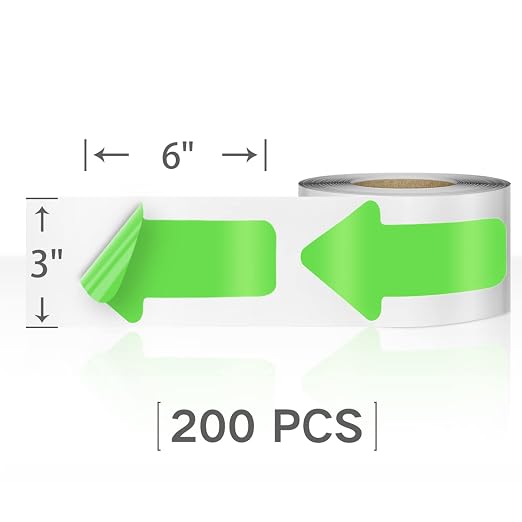 Arrow Floor Sticker Tape 3"×6" Arrow Floor Marking Sticker Sign 200 PCS Arrow - Image 6