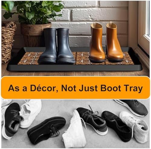 BEHERO Boot Tray Shoe Mat Decorative Patterned, Rubber Boot Matt Tray
