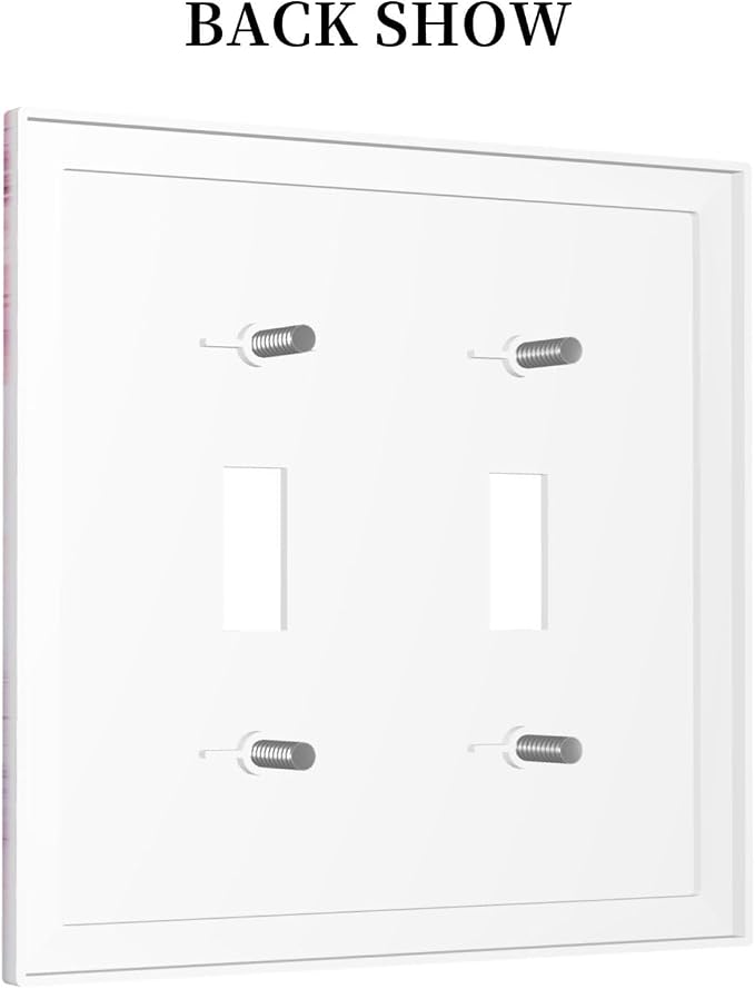 Decorative Switch Plates Pink Marble Abstract Purple Gold Texture 2 Gang Double - Image 4