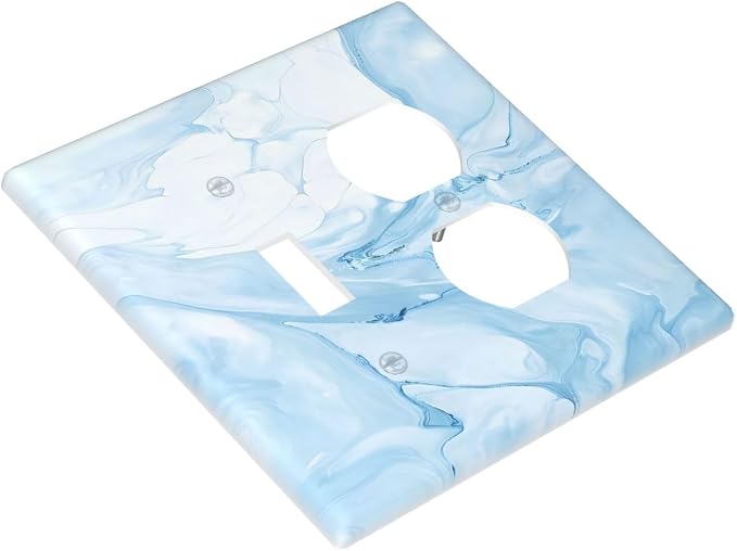 Navy Blue Sea Waves Spilled Ink Marble Simplicity Print Wallplates 1 Toggle 1 - Image 3