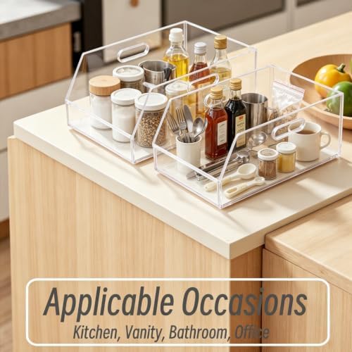 Gelite Stackable Storage Bins Open Front Clear Organizer Bins with