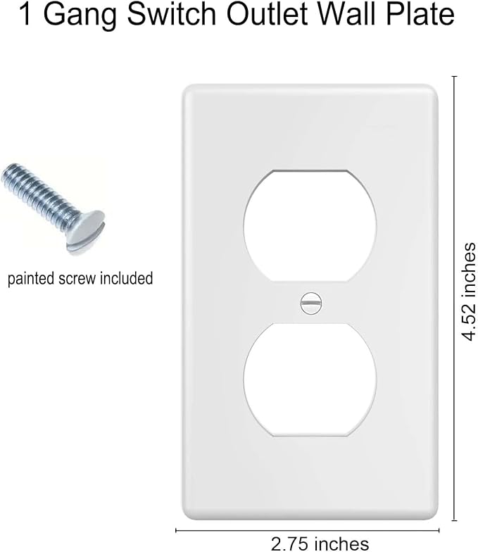 Duplex Wall Plates 1-Gang Switch Outlet Electrical Cover Plate Unbreakable - Image 3