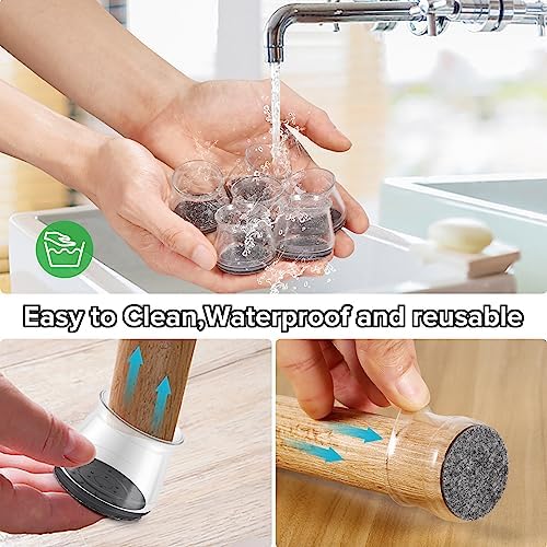 24PCS Upgraded Silicone Chair Leg Floor Protectors for Hardwood