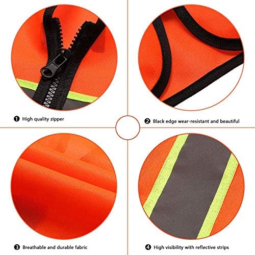 Tekware Safety Vest with High Reflective Strips, Pack of 10 Bright