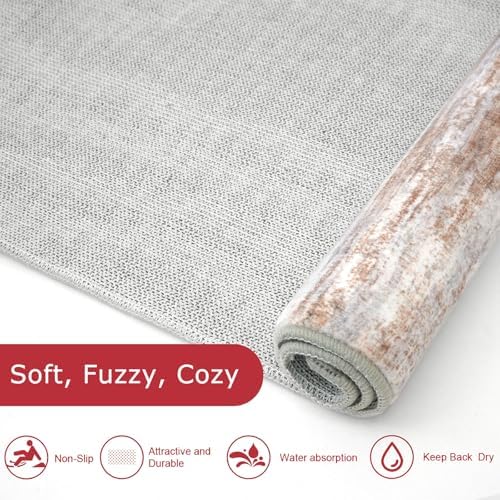 KOZYFLY Modern Abstract Small Area Rugs 2x3, Washable Kitchen Rug