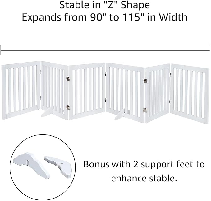 unipaws 120" Extra Wide Pet Gate, Free Standing Dog Gate - Image 4