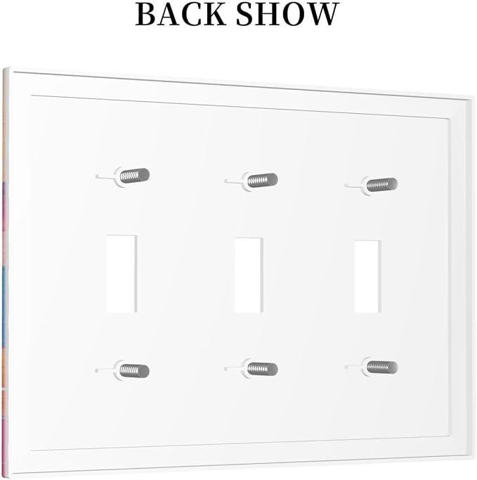 Decorative Switch Plates Multicoloured Modern Watercolor Oil Painting 3 Gang - Image 4