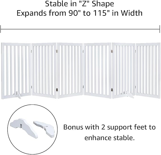 unipaws 120" Extra Wide Pet Gate, Free Standing Dog Gate - Image 4