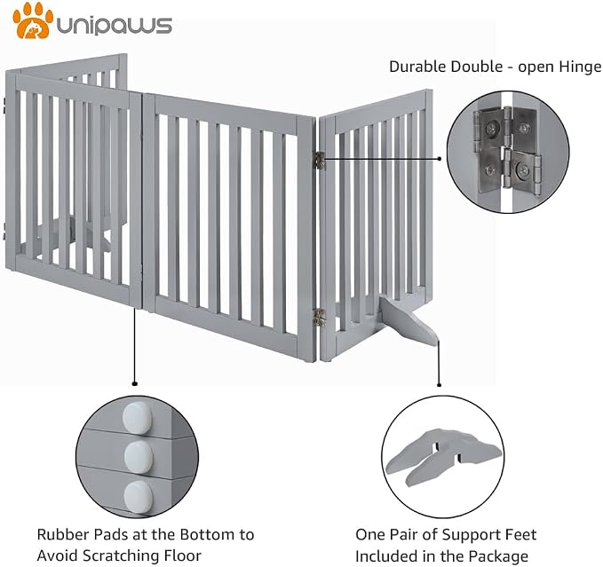 unipaws 24" H Free Standing Pet Gate - Image 6