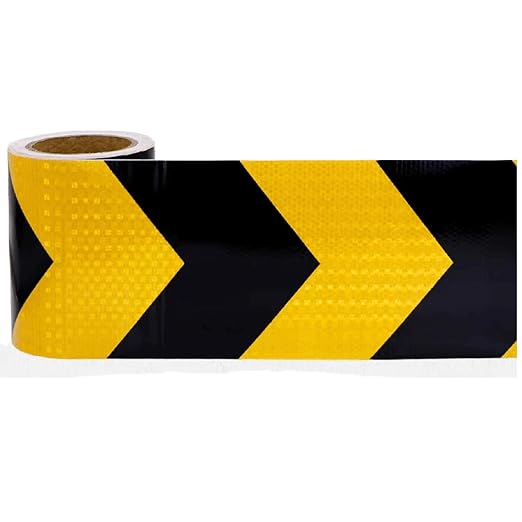 Yellow and Black Reflective Tape 12 inch Wide, Outdoor Waterproof Hazard by tuyrchu