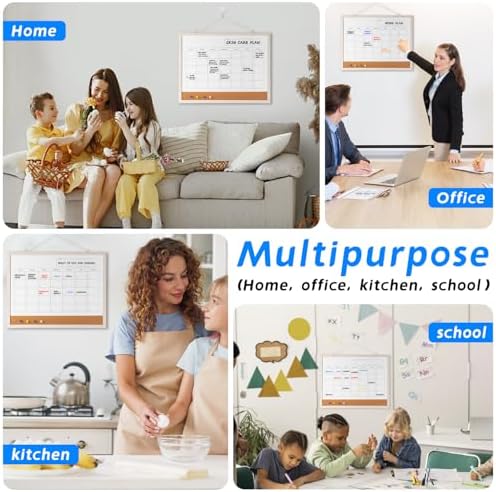 Dry Erase Calendar Whiteboard, 17" x 13" Magnetic Whiteboard Cork