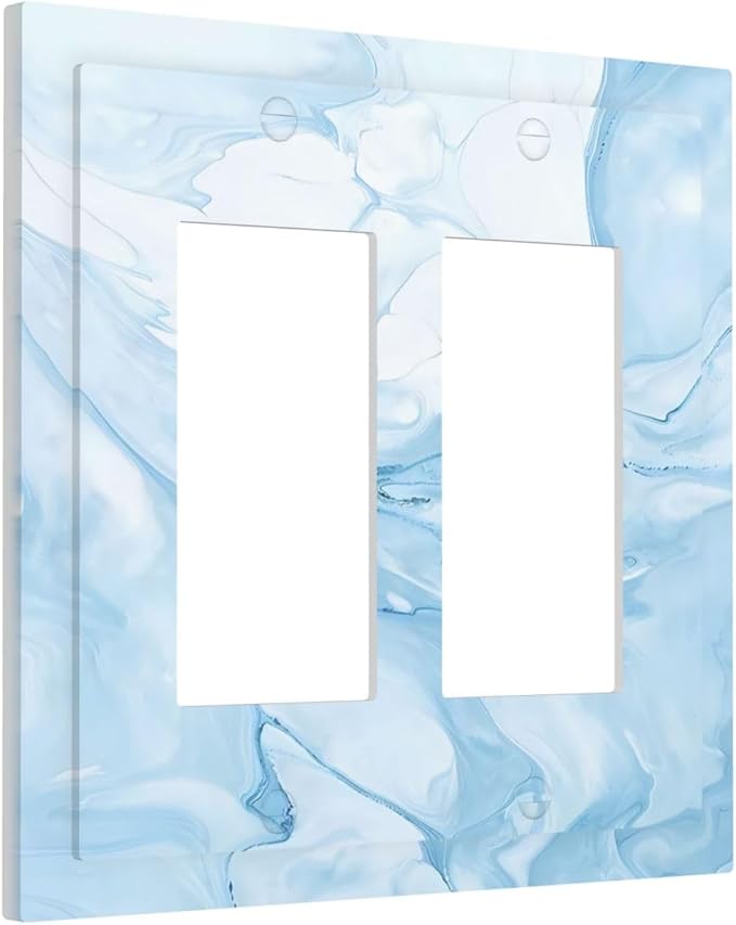 Navy Blue Sea Waves Spilled Ink Marble Simplicity Print Decorative Outlet - Image 2