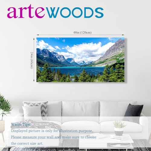 Landscape Saint Mary Lake Canvas Wall Art for Living Room Wall Decor